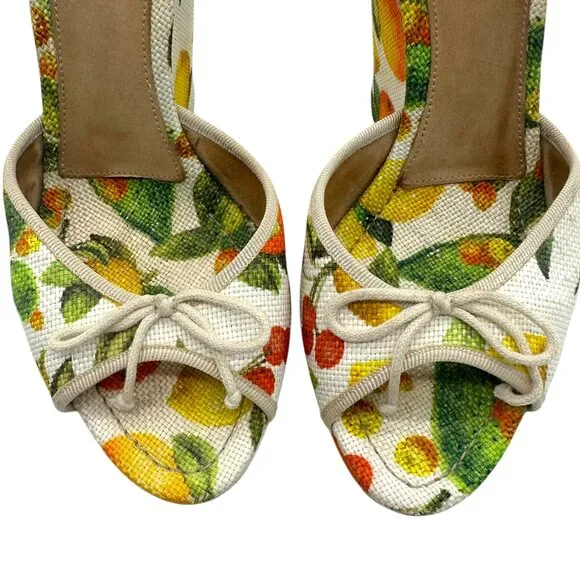 D&G Dolce & Gabbana Lemon Print Wedge Heels
